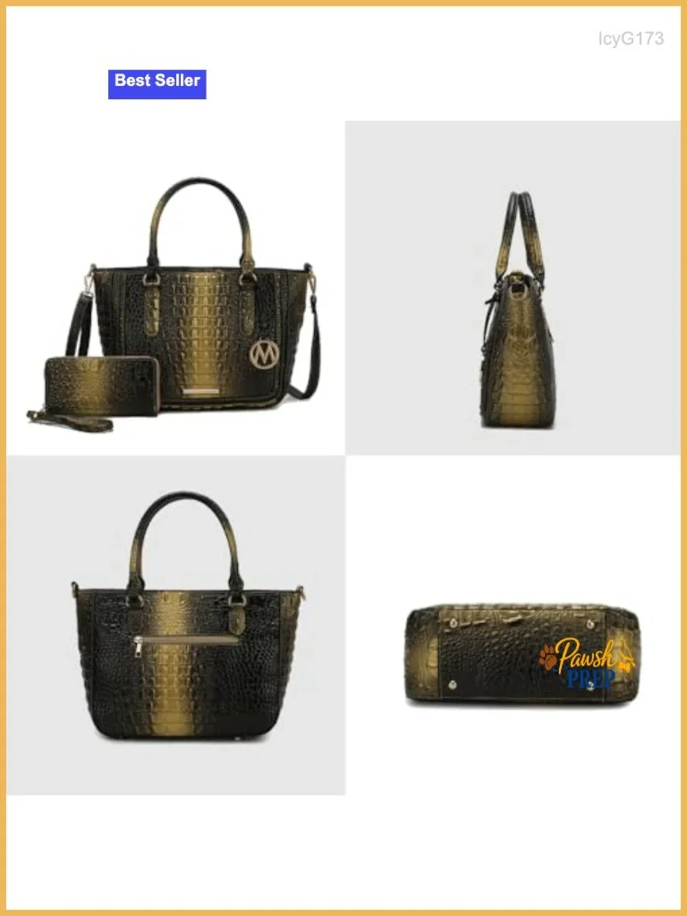 Vegan Leather Crocodile Embossed Satchel Crossbody Tote Purse Women